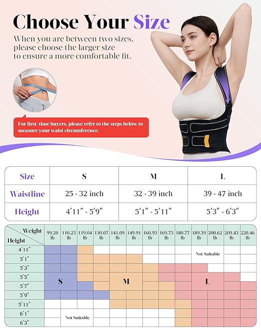 Kepwaa Posture Corrector for Women and Men, 5 Full Back Support Brace Rods, Adjustable Shoulder Straightener, Relief for Upper and Lower Back, Neck, Lumbar, Scoliosis, Hump, Beige, Medium