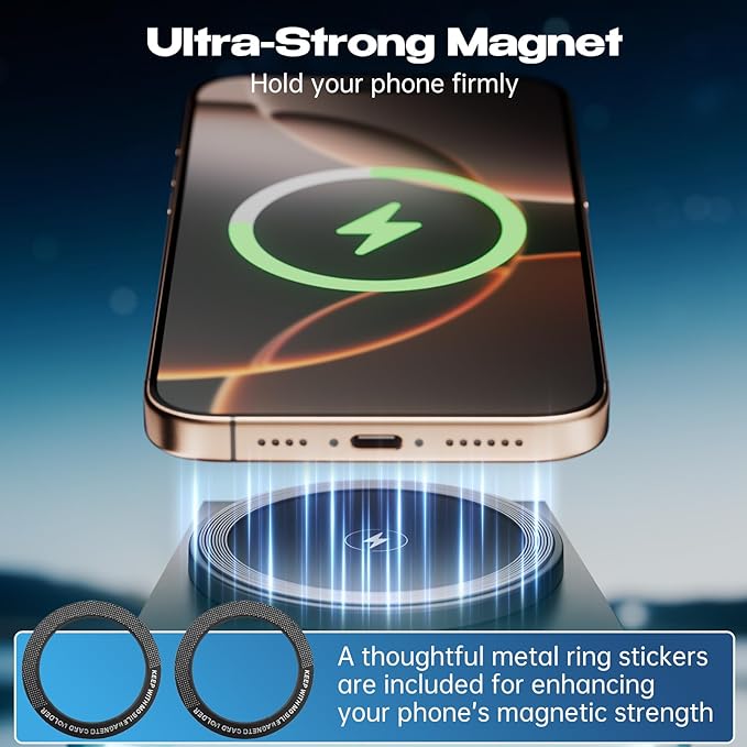 CyberDock (Latest Model) - 3-In-1 Wireless Charging Station for iPhone iWatch AirPods, Cybertruck 1:25 Scale Charger with Qi2 15W Fast Charging, Magnetic Rotation & Ambient Light, 30W Adapter (Sliver)
