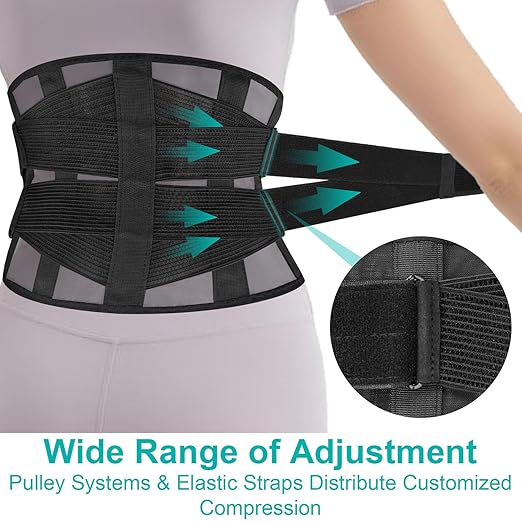 Ultra Thin Lumbar Support Brace for Women & Men – Lightweight Back Pain Relief Belt with Breathable Mesh – Slimline & Invisible Under Clothes – Sciatica & Herniated Disc Support