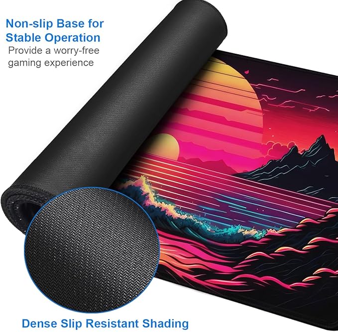 Mouse Pad, 31.5x15.7 inch Large Extended Computer Keyboard Mouse Mat, Water Resist Non-Slip Mousepad Rubber Base Long XXL Gaming Mouse Pad for Work & Gaming, Office & Home