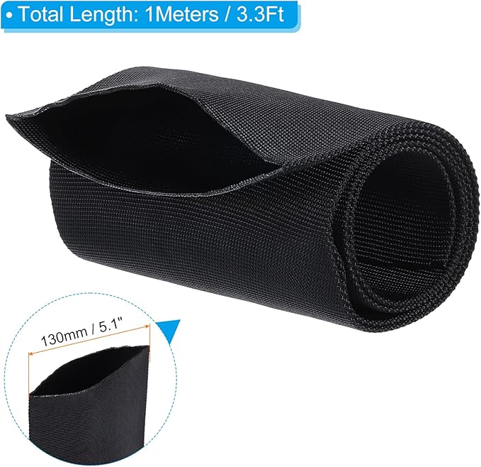 PATIKIL 3.1" Dia 3.3FT Nylon Protective Hose Sleeve, Cable Cover Sheath Protection for Welding Tig Torch Hydraulic Hose, Black