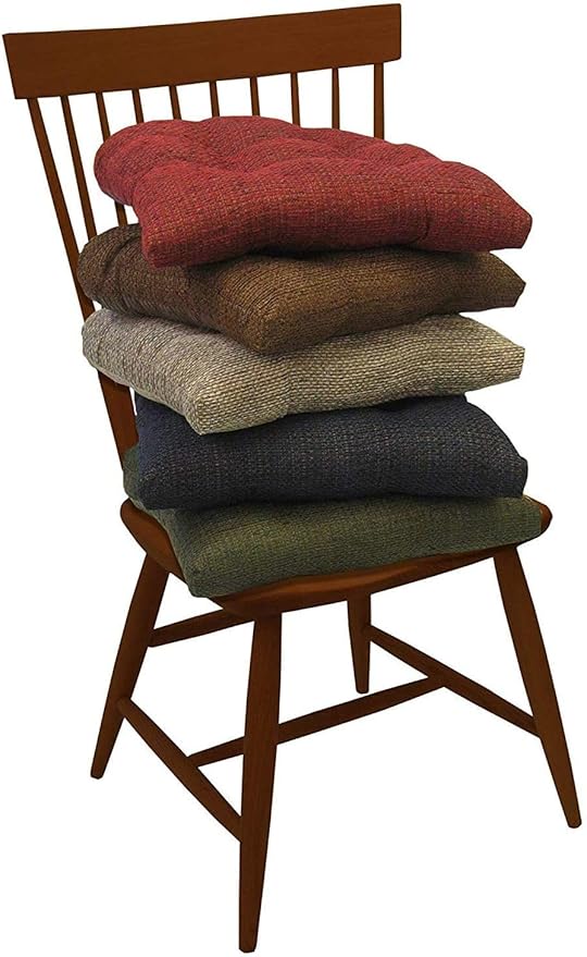 Klear Vu Gripper Overstuffed Universal Non-Slip Dining Chair Cushions for Kitchen Decor or Office Use, U-Shaped Skid-Proof Seat Pad, 15x15 Inches, 4 Count (Pack of 1), Waffle Natural
