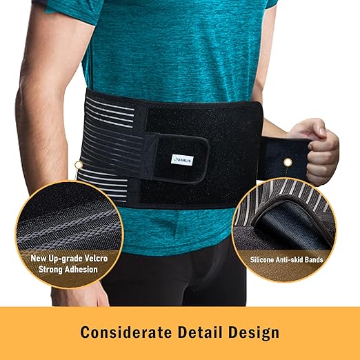 DARLIS Back Brace Support Belt with Inflatable Lumbar Pad - Extra Support for Lower Back Pain, Herniated Disc, Sciatica, Scoliosis, Adjustable Support Straps Lumbar Support Belt for Men Women 4XL/5XL