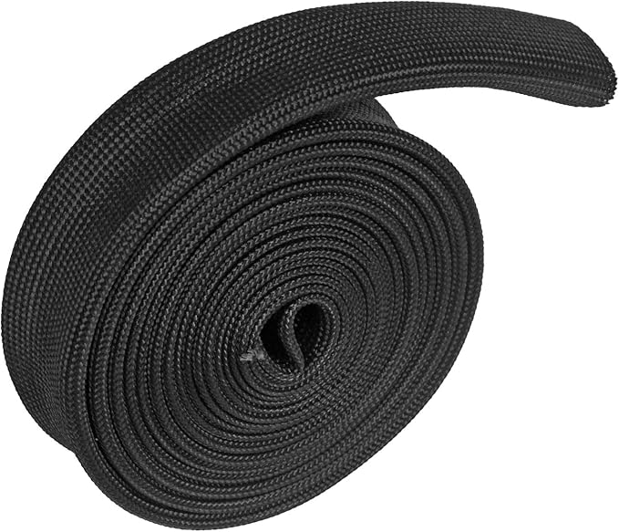 Fiberglass Heat Shield Sleeve - 3/4" ID X 10' Adjustable Hose Heat Shield Spark Plug Wire Black For Car Wire Loom Brake Line Cable