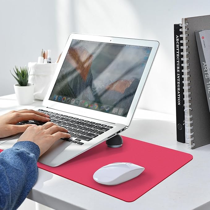Leather Desk pad Protector, Office Mat, Large Mouse Mat, Non-Slip PU Leather Blotter, Laptop Desk Pad,Waterproof Laptop Computer Desk Keyboard Mat for Office/Work/Home/Decor (Rose, 55in*18in)