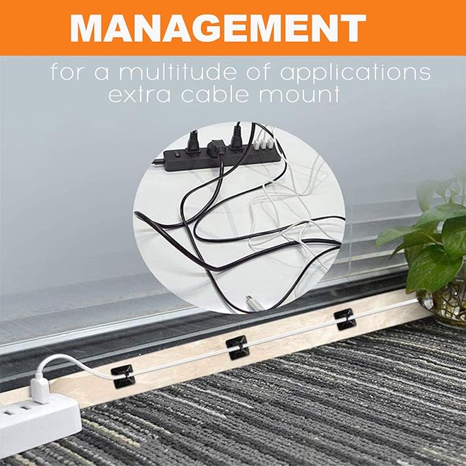 200 Pack 3/4" Zip Tie Adhesive Mounts Self Adhesive Cable Tie Base Holders with Multi-Purpose Tie wire clips with screw hole,Anchor stick on wire holder with White and Black