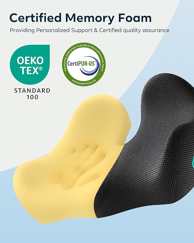 Feagar Seat Cushion for Office Chair - Memory Foam Tailbone Cushion for Desk Chair, Car Seat and Wheelchair - Ergonomic Chair Pad for Hip and Lower Back Comfort