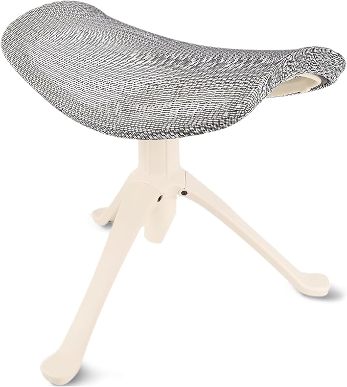 Under Desk Footrest, 2-in-1 Height Adjustable Rotatable Ergonomic Under Desk Foot Rest Ottoman, Rolling Leg Rest Stool with Breathable Mesh and Nylon Frame for Home Office