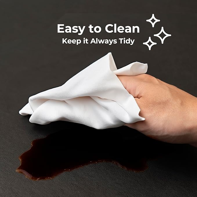 SenseAGE Leather Desk Protector Mat, Large Mouse Pad, Natural Rubber Non-Slip PU Leather Desk Blotter, Home and Office (31.5' x 15.8', Brown)