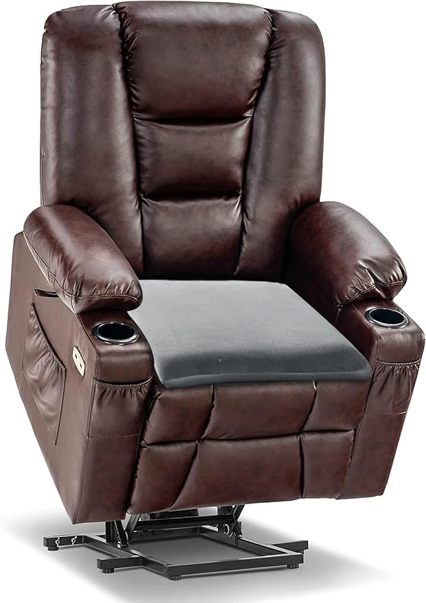 Sigmat Recliner Cushion for Elderly with Memory Foam 22x22x3 Inches Large Square Seat Cushion for Recliner Chair, Floor Pillow, Truck Seat Cushion Grey