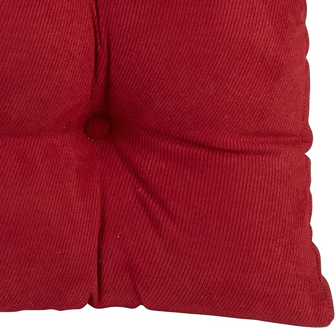 Klear Vu Gripper Overstuffed Universal Non-Slip Dining Chair Cushions for Kitchen Decor or Office Use, U-Shaped Skid-Proof Seat Pad, 15x15 Inches, 2 Count (Pack of 1), Linear Kitchen Red
