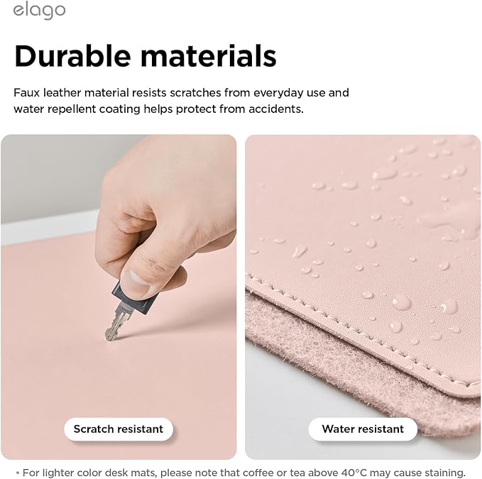 elago Smart Magnetic Desk Mat Compatible with All Magnetic Products -Paper Protector, Mouse Pad, Laptop, Non-Slip Top, Premium Waterproof Writing Pad for Office and Home (Lovely Pink) [Large]