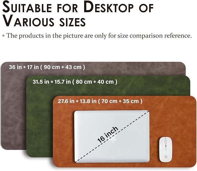 Distressed Leather Desk Mat - Non-Slip PU Desk Pad for Office and Home - Desk Organization and Accessories - Ideal for Large Mouse Pad and Desk Mats on Top of Desks(Slate Gray,47.2"x 17")