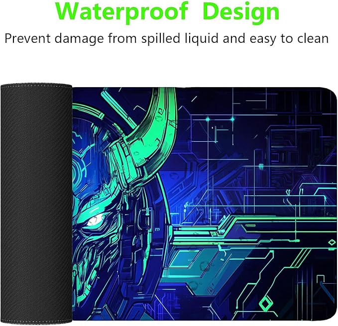 Japanese Samurai Mask Desk Mat Futuristic Fantasy Mask XL Mouse Pad Large Mousepad Extended Laptop Keyboard Mat Gaming Desk Pad Mouse Mat 31.5"x11.8" Office Computer Keyboard Laptop Home