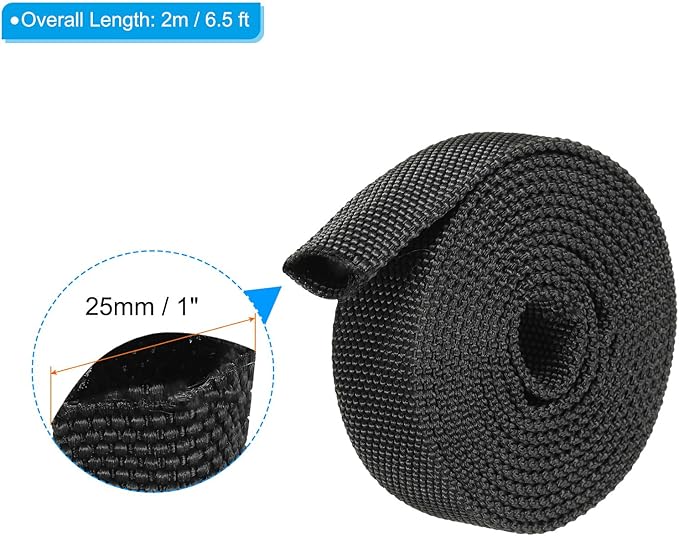 PATIKIL 0.6" Dia 6.5FT Nylon Protective Hose Sleeve, Cable Cover Sheath Protection for Welding Tig Torch Hydraulic Hose, Black