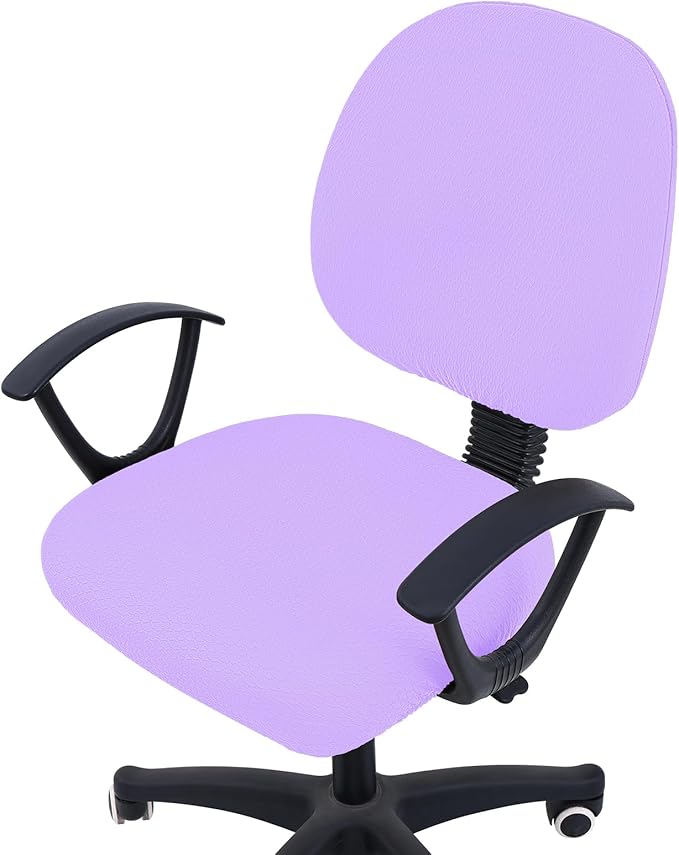 Smiry Stretch Jacquard Office Computer Chair Covers, Removable Washable Universal Desk Rotating Chair Slipcovers Protector, Seat + Backrest Cover, Lavender