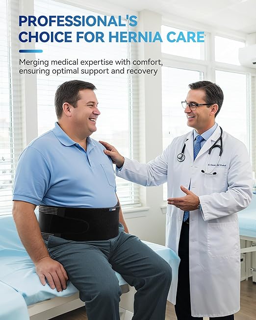 Abdominal Binder with Pressurized Strap & 3D Pad for Umbilical Hernia Support,Adjustable, Discreet Under Clothing, Discreet for Men & Women