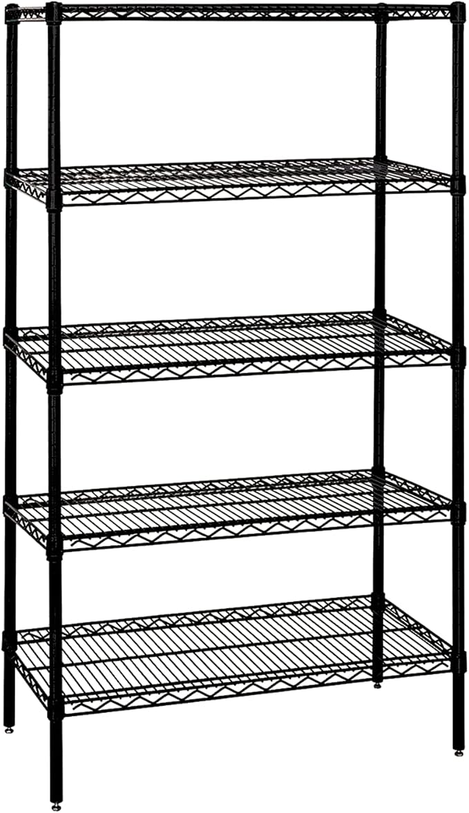 Quantum Storage Systems Wire 5 Shelf Starter KIT Black 74in