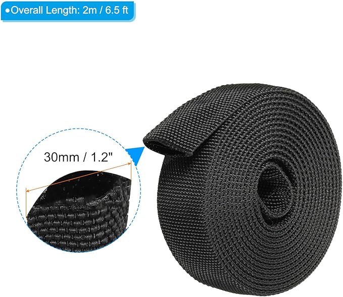 PATIKIL 0.7" Dia 6.5FT Nylon Protective Hose Sleeve, Cable Cover Sheath Protection for Welding Tig Torch Hydraulic Hose, Black