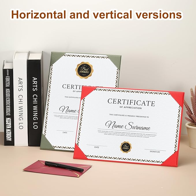PATIKIL 8.5x11 Certificate Holder with Stand, Single-Sided Document Holders Horizontal for Award Diploma Graduation Achievement Business License, Blue