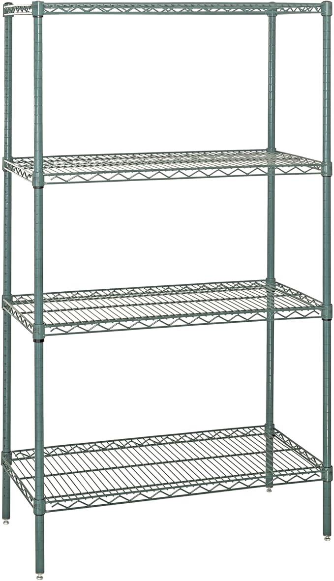 Quantum Storage Systems WR74-2172P Starter Kit Wire Shelves Green Epoxy 4 Shelves 74" H x 72" W x 21" D