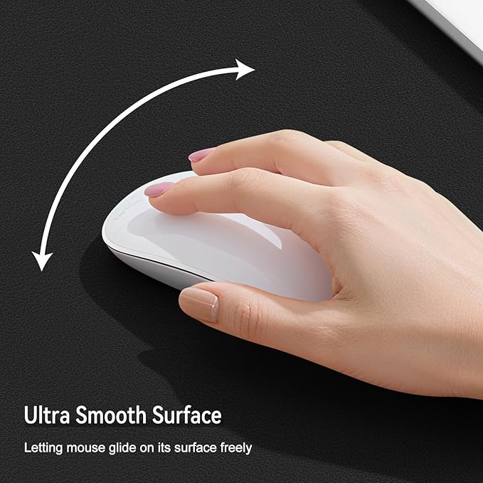 Leather Mouse Pad with Stitched Edge, Waterproof Gaming Mouse Mat for Computers, Laptop, Office & Home (Black, 11"*8")