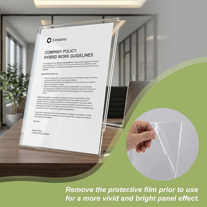 Acrylic Sign Stand Holders - 8.5 x 11 Inches Clear Plastic Table Paper Display Stand, Suit for Displaying Posters, Picture, Flyers, Menu - 18 Pack