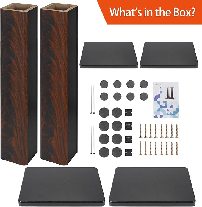 31.5 Inch (80CM) - Pair- Wood Speaker Stands for Home-Cinema HiFi Desktop and Satellite Speakers Monitor Stands, Enhanced Audio Listening Experience for Home Theaters