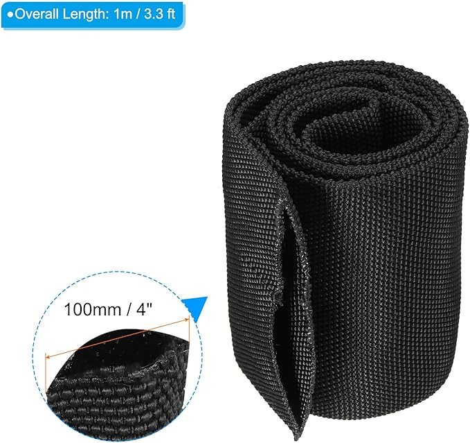 PATIKIL 2.4" Dia 3.3FT Nylon Protective Hose Sleeve, Cable Cover Sheath Protection for Welding Tig Torch Hydraulic Hose, Black