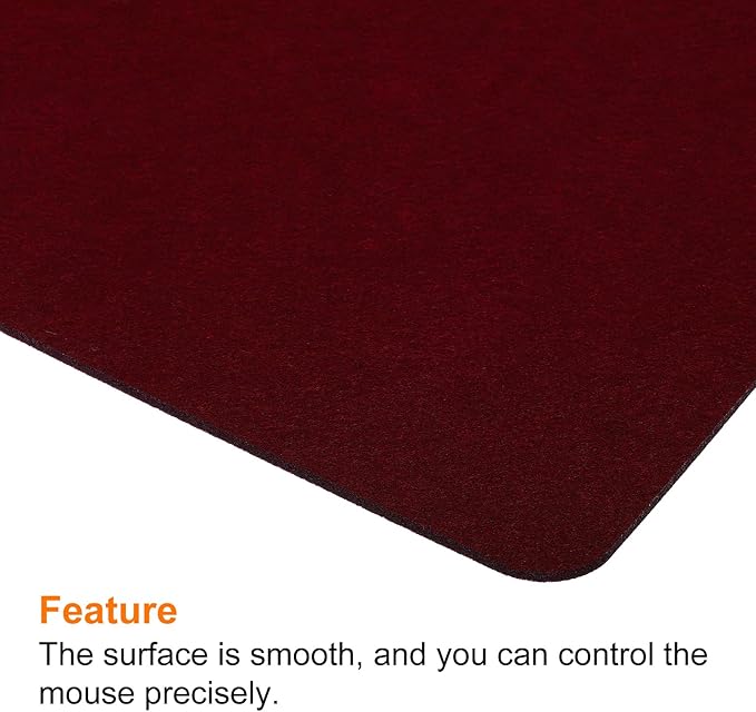PATIKIL 24"x12" Desk Mat Protector, Felt Dual Side Mouse Pad Writing Mat for Office Home, Red
