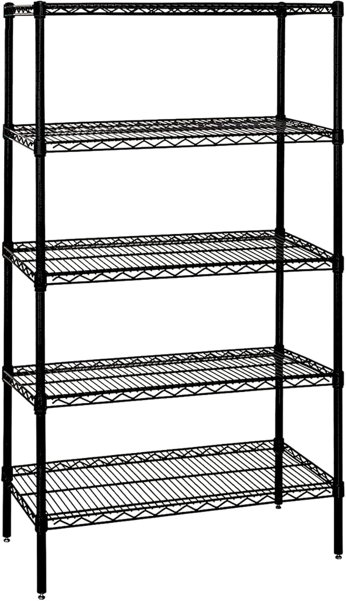 Quantum Storage Systems Wire 5 Shelf Starter KIT Black 86in