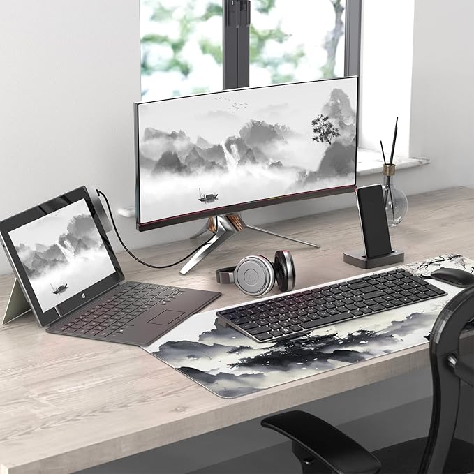 FreeNook Mouse Pad Gaming Mousepad 31.5 x 11.8in Large Mouse Pad for Keyboard,Non-Slip and with Stitched Edges,Keyboard Pad Desk mat for Home Office and School
