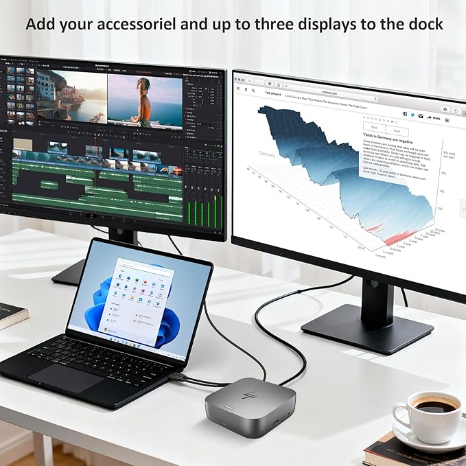 HP Docking Station for Laptop Dual Monitor and Charging Bundle - HP Thunderbolt 4 Ultra 180W G6 Dock with 180W AC Adapter, HDMI & DP Cable & USB-C Cable