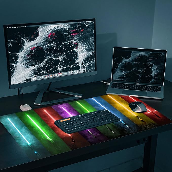 Large XL Mouse Pad,Super Thick Waterproof Large Gaming Mousepad with Stitched Edge,Mouse Computer Desk Accessories,Non-Slip Base Mouse Keyboard Mat 650 * 300 * 3 mm