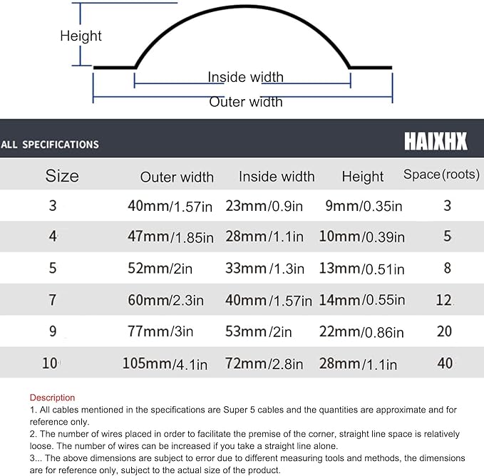 HAIXHX Aluminum Alloy Cord Cover Wire Hider Wall Management Kit, Floor Wire Organizer with Screws, Cable Raceway Cord Cover for Home or Workspace (Color : Length 110cm/43.3in, Size : No.10)