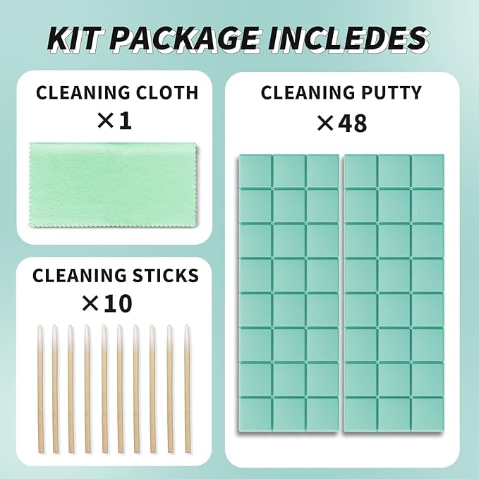MOLOPPO Cleaning Putty, Phone Cleaning Kit, Remove Ear Wax& Dirt& Gunk from Device's Small Crevices, for AirPod Cleaner Kit for Airpods Charging Case/Headphones/Phone/Electronics(Green)