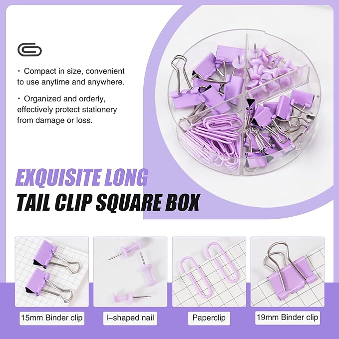 Ovatt Purple Office Desk Accessories, 15pcs Office Supplies 360°Pen Holder Desk Organizers and Accessories with Purple Stapler and Tape Dispenser Set, Cute Desk Accessories for Women Gift Set
