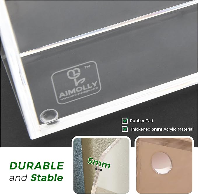 Acrylic File Folder Holder for Desk with Handles, 4-Slot Clear Desk Organizers and Accessories, Vertical Magazine File Sorter & Binder Holder, Desktop Book Organizer for Office, School & Home
