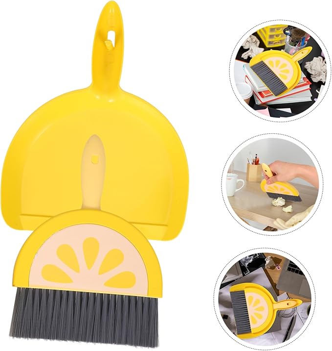 PRETYZOOM Mini Broom and Dustpan Set Multi-Function Whisk Broom Portable for Kitchen Home Office