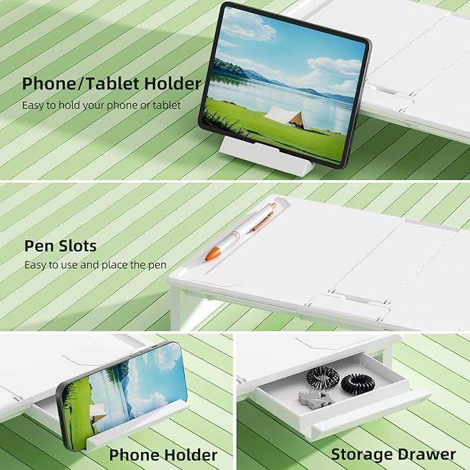 Heymaster Ergonomic Monitor Stand Riser, Laptop Stand Foldable Muti-Angle Adjustable Portable Foldable Stand with Heat-Vent Compatible with MacBook, Air, Pro, Surface Laptop (9-17 inches) (White)