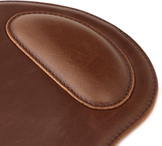 Londo PU Leather Oval Shape Non-Slip Mousepad with Wrist Rest Support, Waterproof Surface, Comfort Memory Foam, Light Ergonomic Design Mouse Pad for Laptop, Desktop