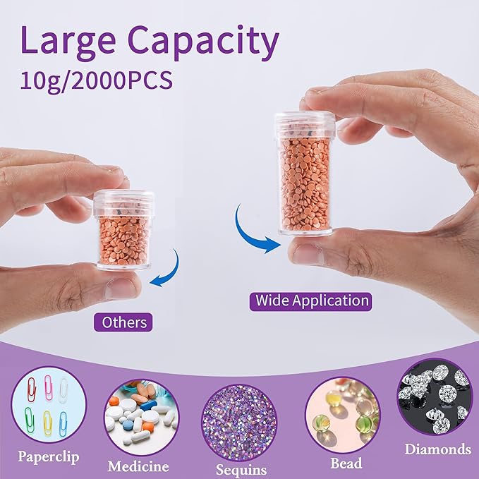 LYMUSUMI Diamond Art Storage Containers 120 Slots Diamond Painting Accessories and Tools Portable Bead Organizer Boxes for Adults（Purple）