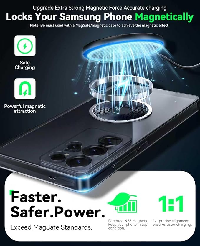 Wireless Charger for Samsung 2Pack 6FT 15W Samsung Magnetic Wireless Charger Fast Charging Pad for Samsung Galaxy S26/S25 Ultra/S24/S23/S22/S21/Z Google Pixel 9 8a 7a 8 7Pro (Strong Magnet Technology)