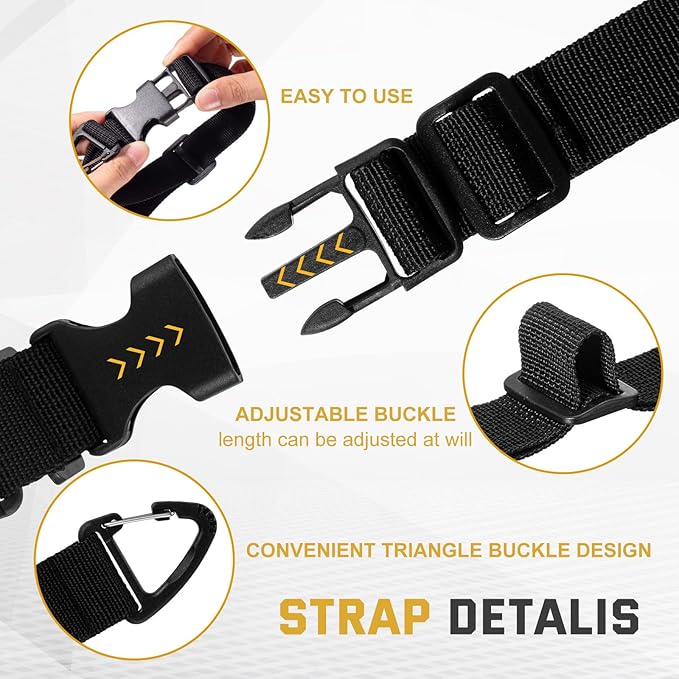 1 Pack 17 Inch Adjustable Extension Cord Holder Organizer with Triangle Clips for Garage Organization and Storage Heavy Duty Extension Cord Hanger for Men Workshop (Black)