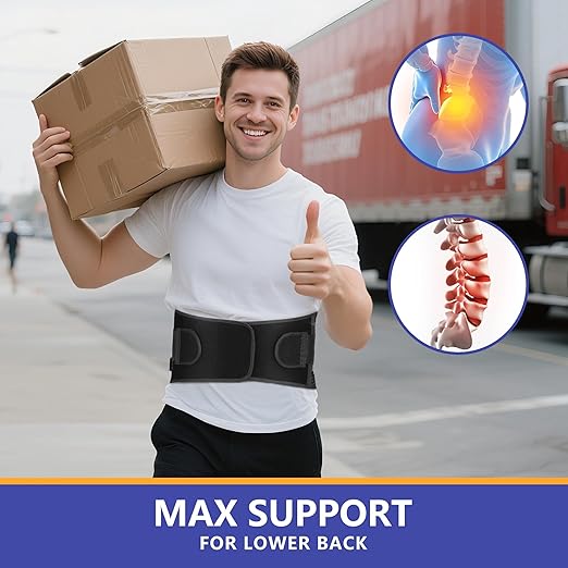 Back Brace Support Belt-Lumbar for Back Pain, Sciatica, Scoliosis, Herniated Disc Adjustable Support Straps-Lower Back Brace with Removable Lumbar Pad for Men & Women, Lumbar Support Belts for work (X-Large)