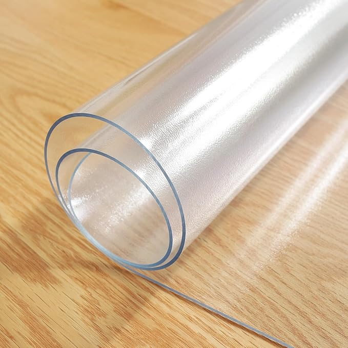 LovePads Frosted Table Cover Protector 42 x 42 Inch, 1.5mm Thick Plastic Table Cover, Table Protector for Dining Room Table, Waterproof Vinyl Tablecloth Table Pad Mat for Kitchen, Writing Desk