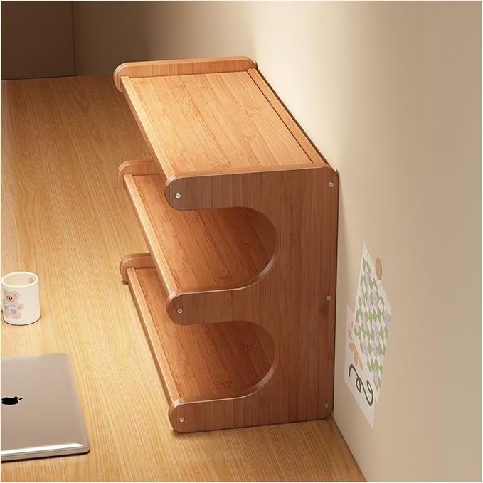 3 Tier Bookshelf for Desktop, Storage Rack, Desktop Organization