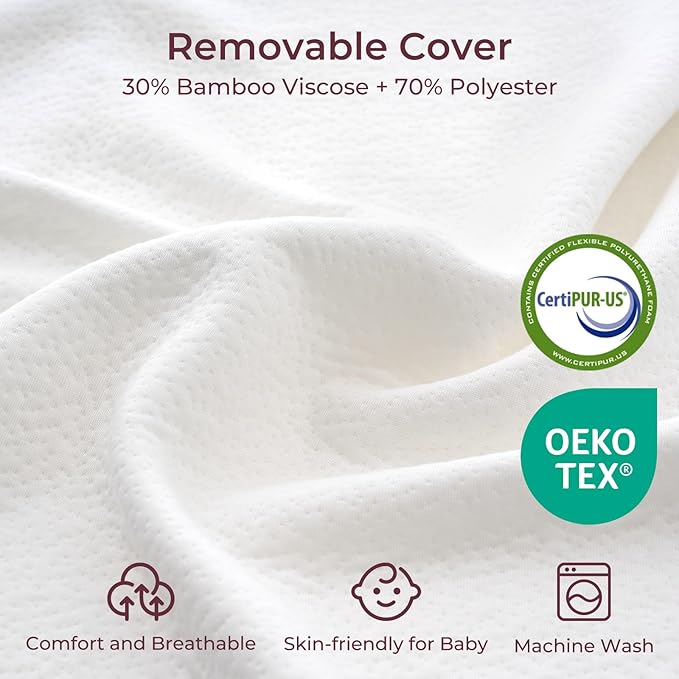 Momcozy CozyPro Nursing Pillow - All Around Lumbar & Arm Support - Safety Guard, Firm & Springy Memory Foam-Stable, Ergonomic Support, Easier Breastfeeding, Wider Cushion, Adjustable, Removable Cover