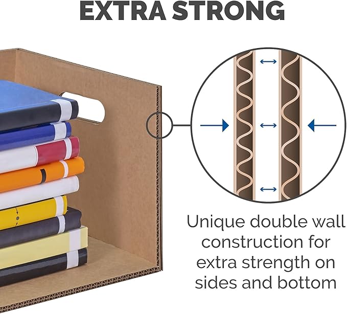 Bankers Box Small Classic Moving Box 20 Pack, Reinforced Handles, Tape-Free Assembly, Box with Lid, 15" x 12" x 10", Cardboard