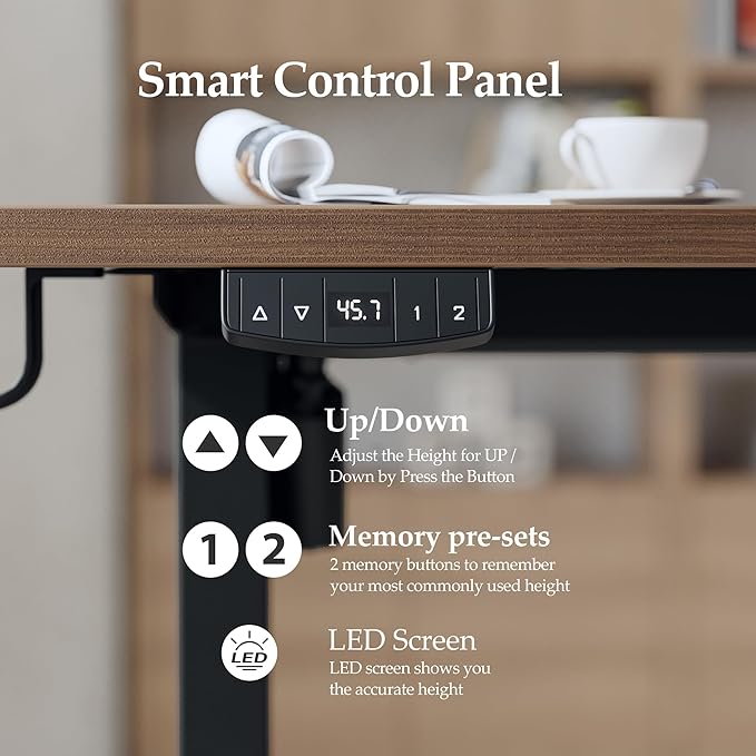 Klicelor L Shaped Standing Desk 55 x 31.5 Inch, Electric Height Adjustable Corner Desk for Home Office Workstation, Ergonomic Sit Stand Computer Table with Memory Controller, Dark Walnut